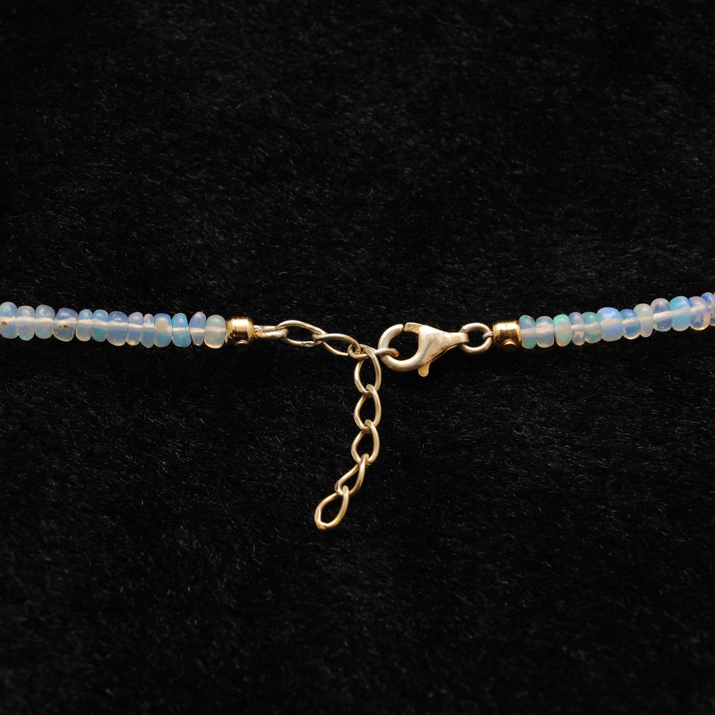 Ethiopian Opal Tanzanite Gemstone Necklace - Overhead View