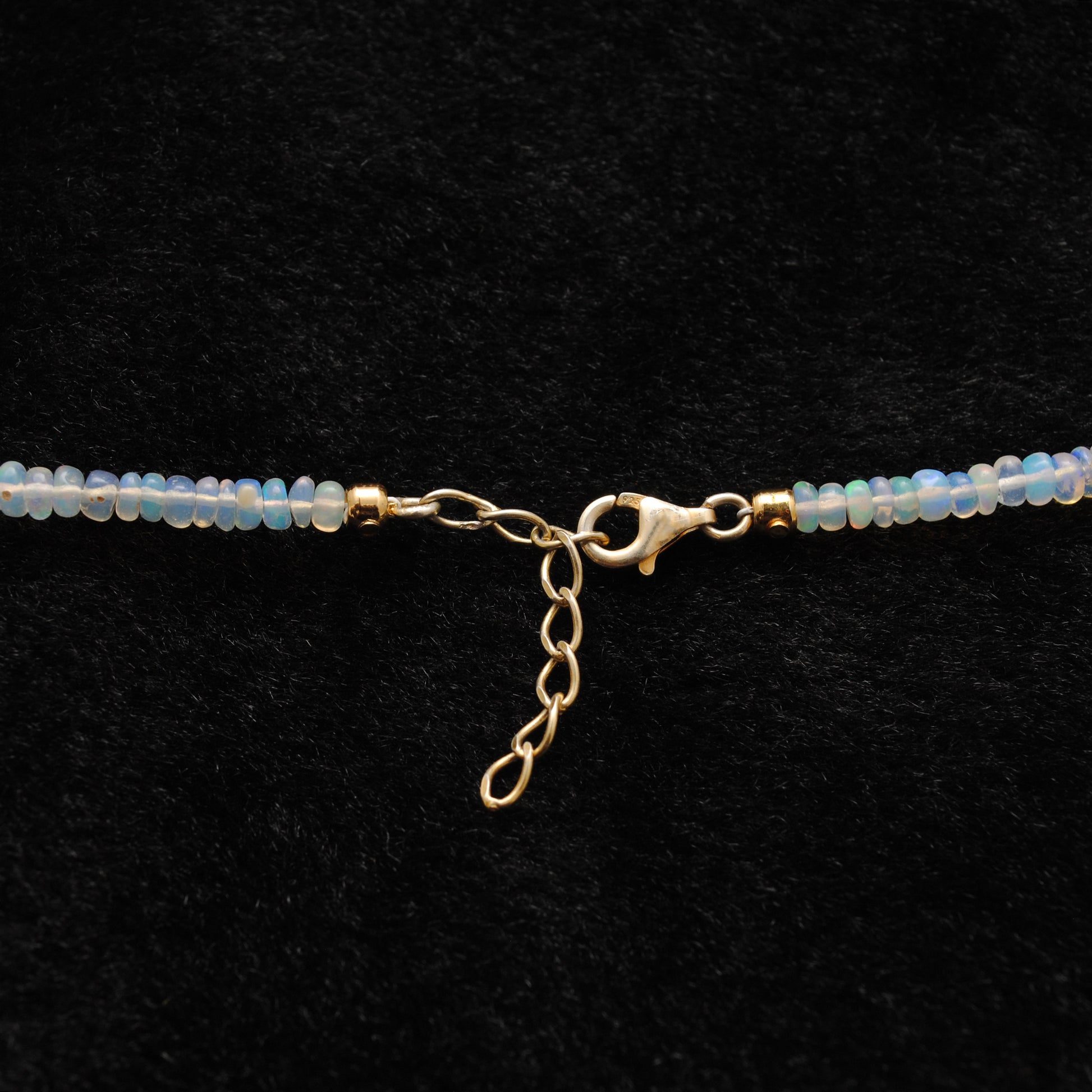 Ethiopian Opal Tanzanite Gemstone Necklace - Overhead View
