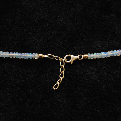 Ethiopian Opal Tanzanite Gemstone Necklace - Overhead View