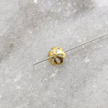 Floral 18K gold bead cap spacer DIY - overhead view