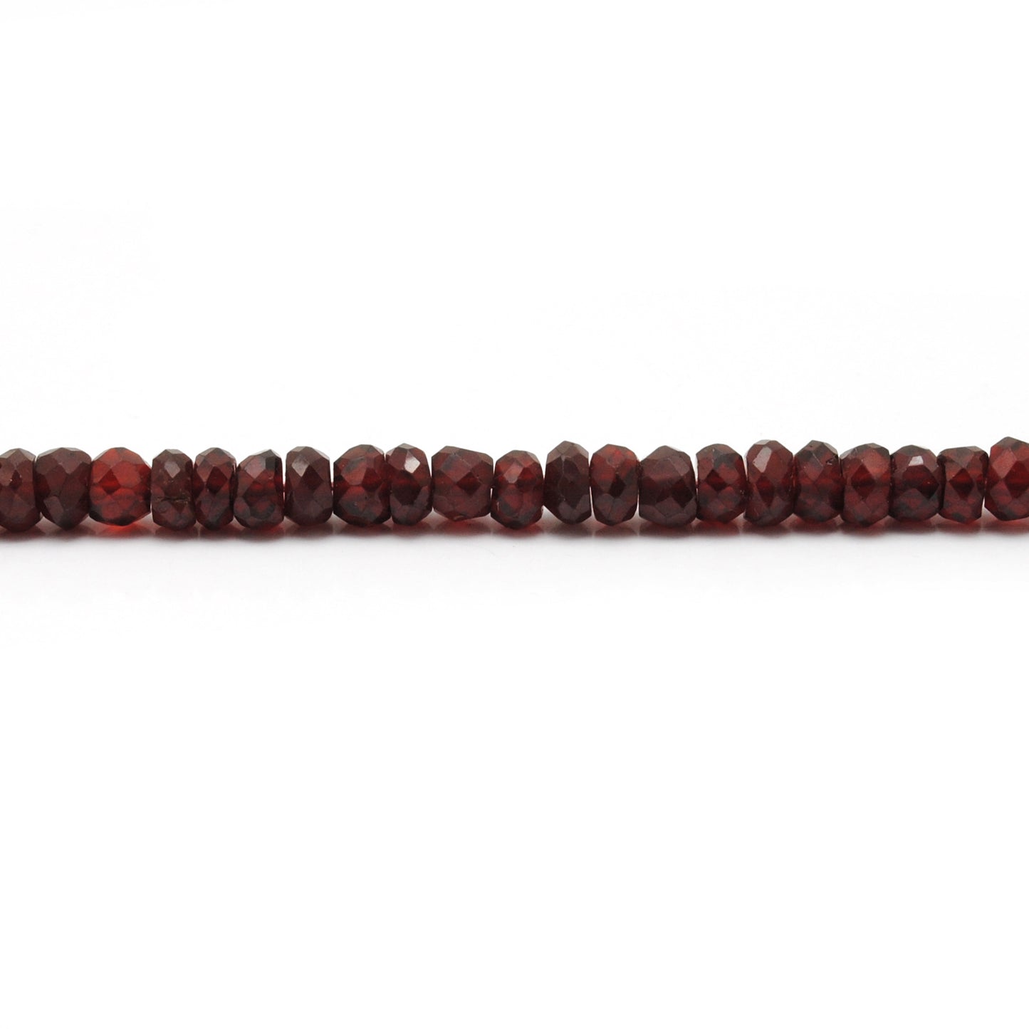 Garnet faceted rondelle beads scattered loose - deep red range