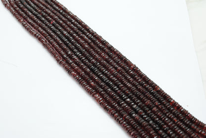 Garnet faceted tyre beads for bold jewelry - side profile