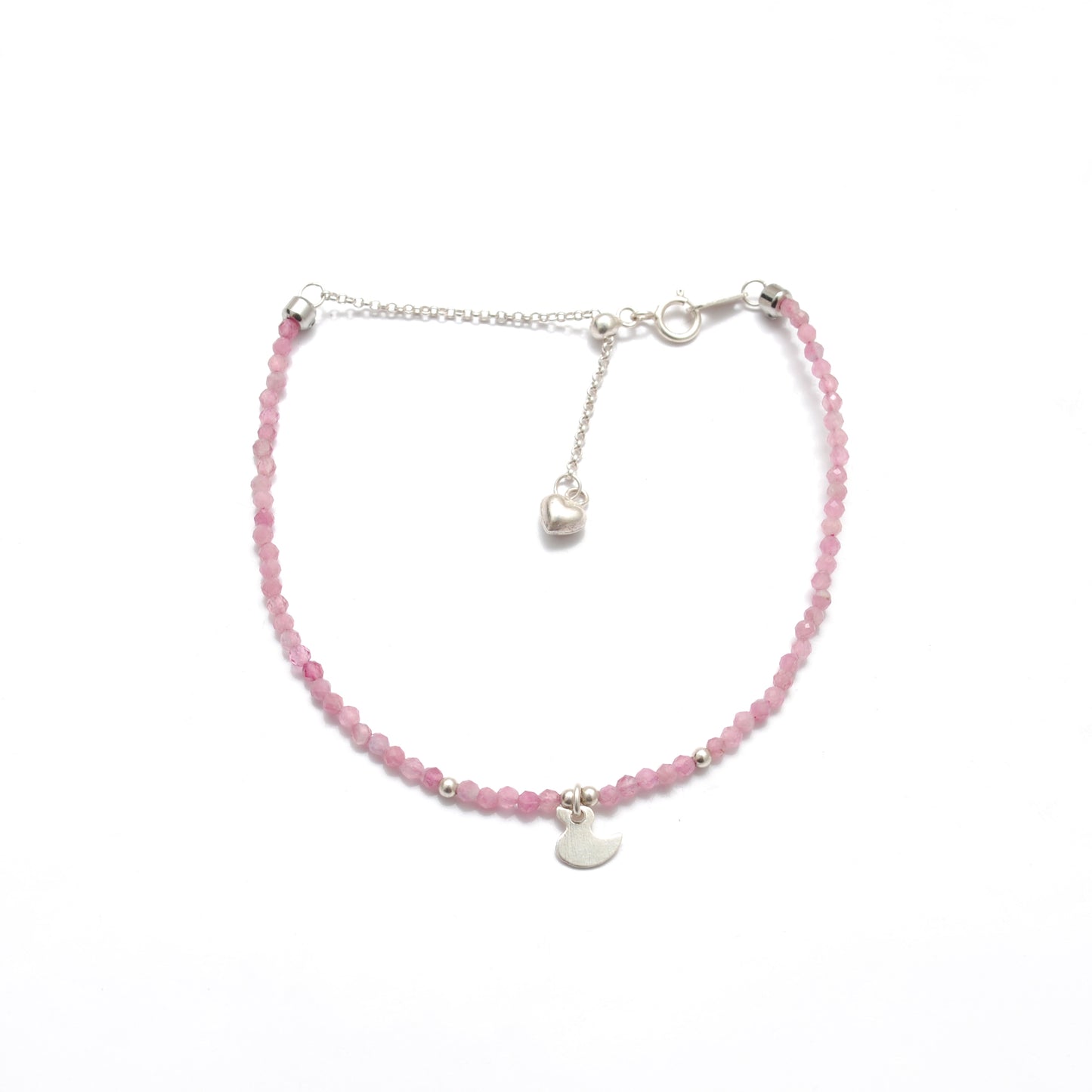 Genuine Pink Tourmaline Beaded Bracelet 8.5 Inch - Close-Up Bead Detail