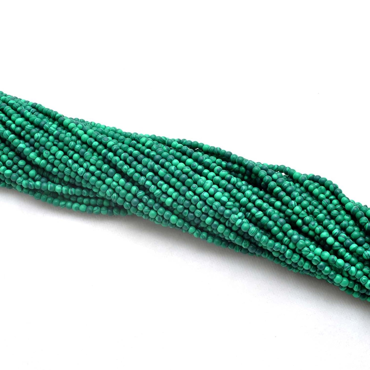Green malachite rondelle beads for statement jewelry - side profile