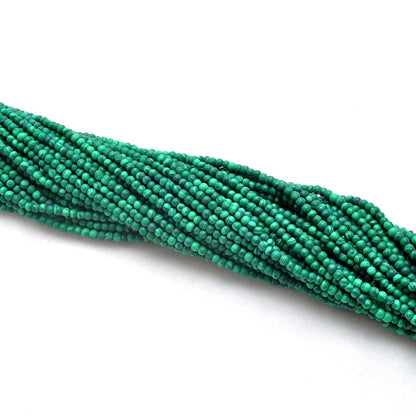 Green malachite rondelle beads for statement jewelry - side profile