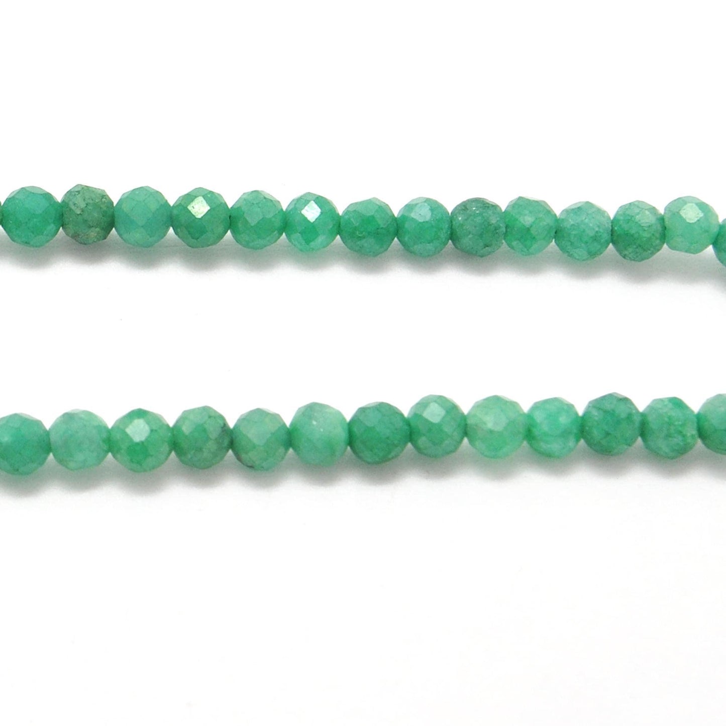 Green moonstone faceted beads - close-up inner glow adularescence