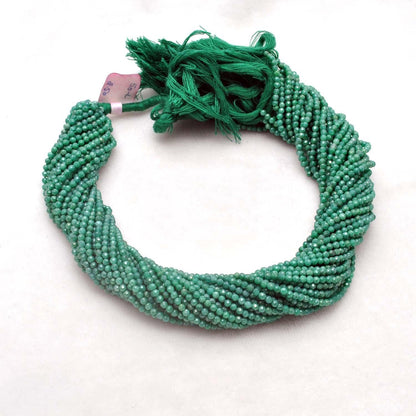 Green moonstone round beads strand - overhead flat lay sage green