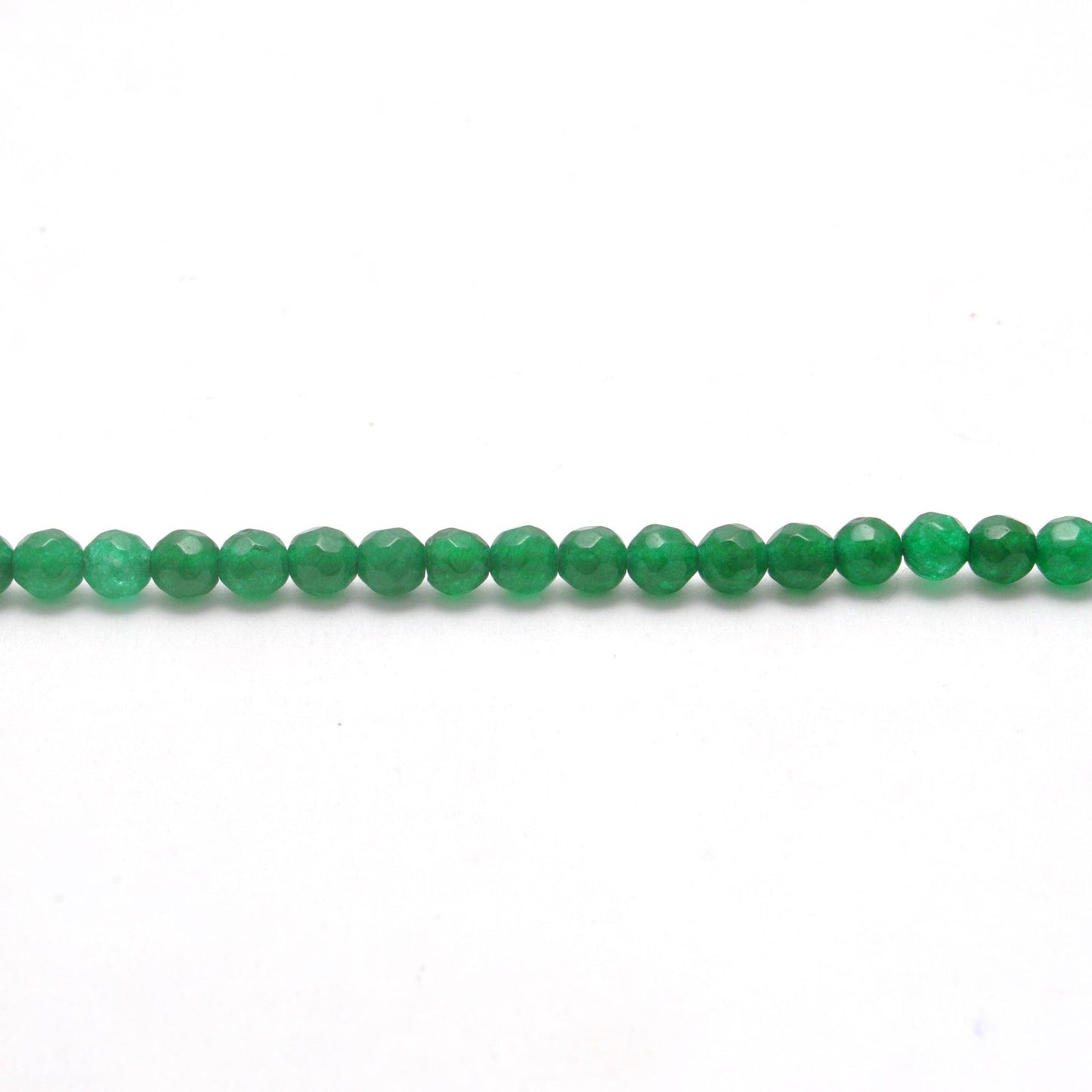Green quartz 4mm round beads - close-up apple green sparkle