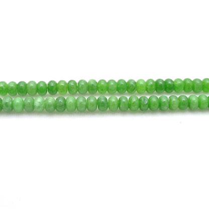 Green quartz 8mm rondelle beads for statement jewelry - side view