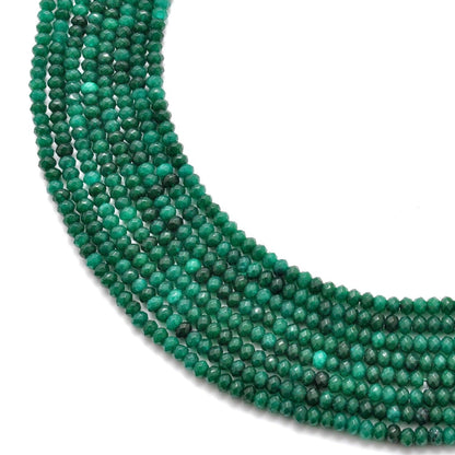 Green quartz faceted rondelle beads 13 inch strand - front view mint green
