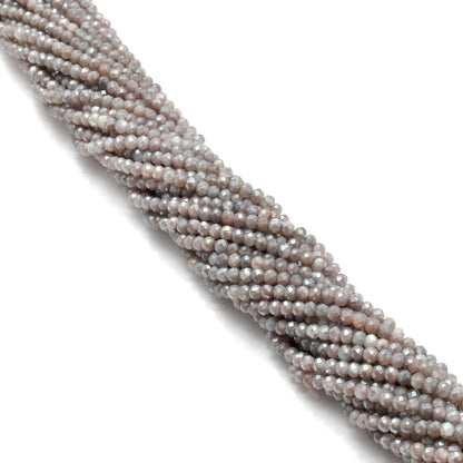 Grey moonstone healing crystal beads - scattered loose view