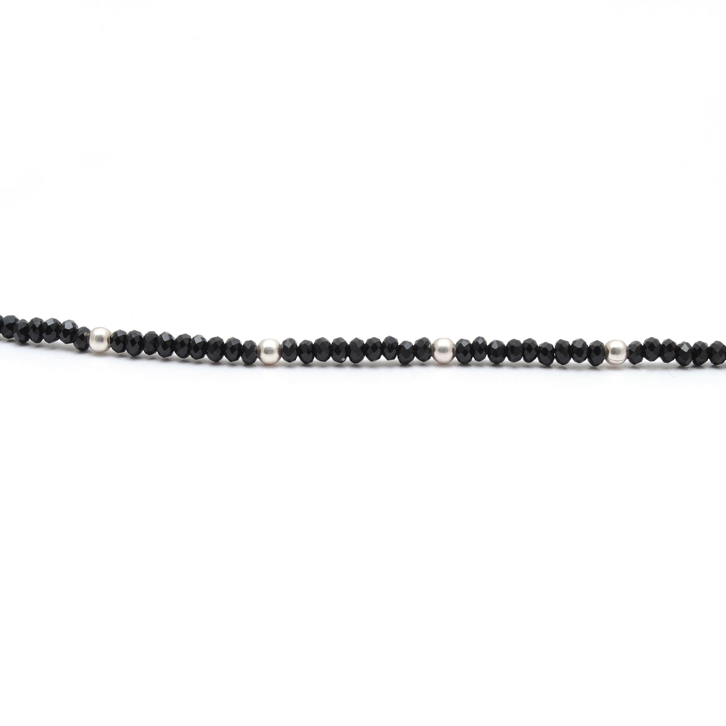 Handmade Black Spinel Beaded Necklace - Close-Up Bead Detail