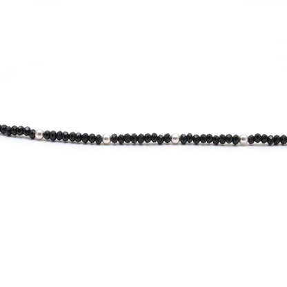 Handmade Black Spinel Beaded Necklace - Close-Up Bead Detail