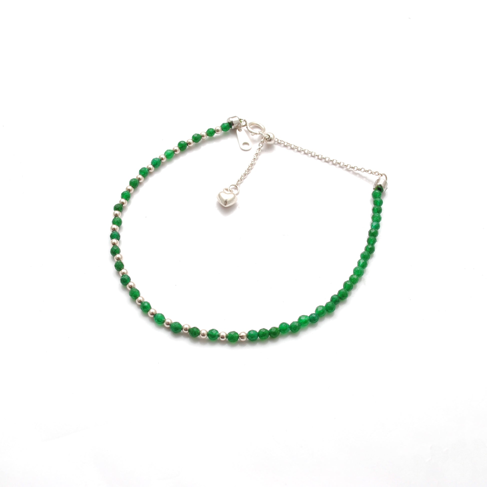 Handmade Green Onyx Tiny Beaded Bracelet - Close-Up Bead Detail