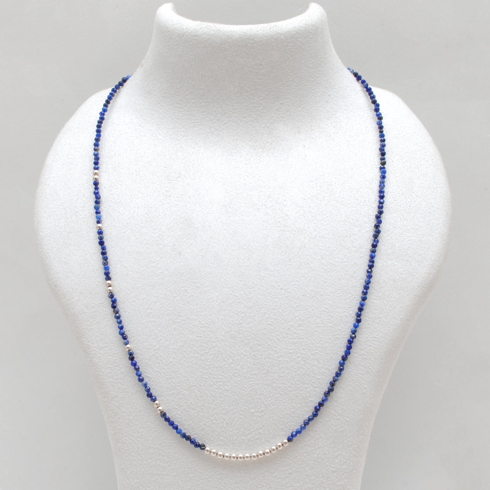 Handmade Lapis Lazuli Beaded Necklace - Lifestyle Styled View