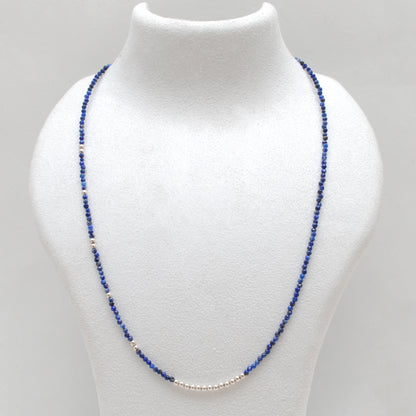 Handmade Lapis Lazuli Beaded Necklace - Lifestyle Styled View