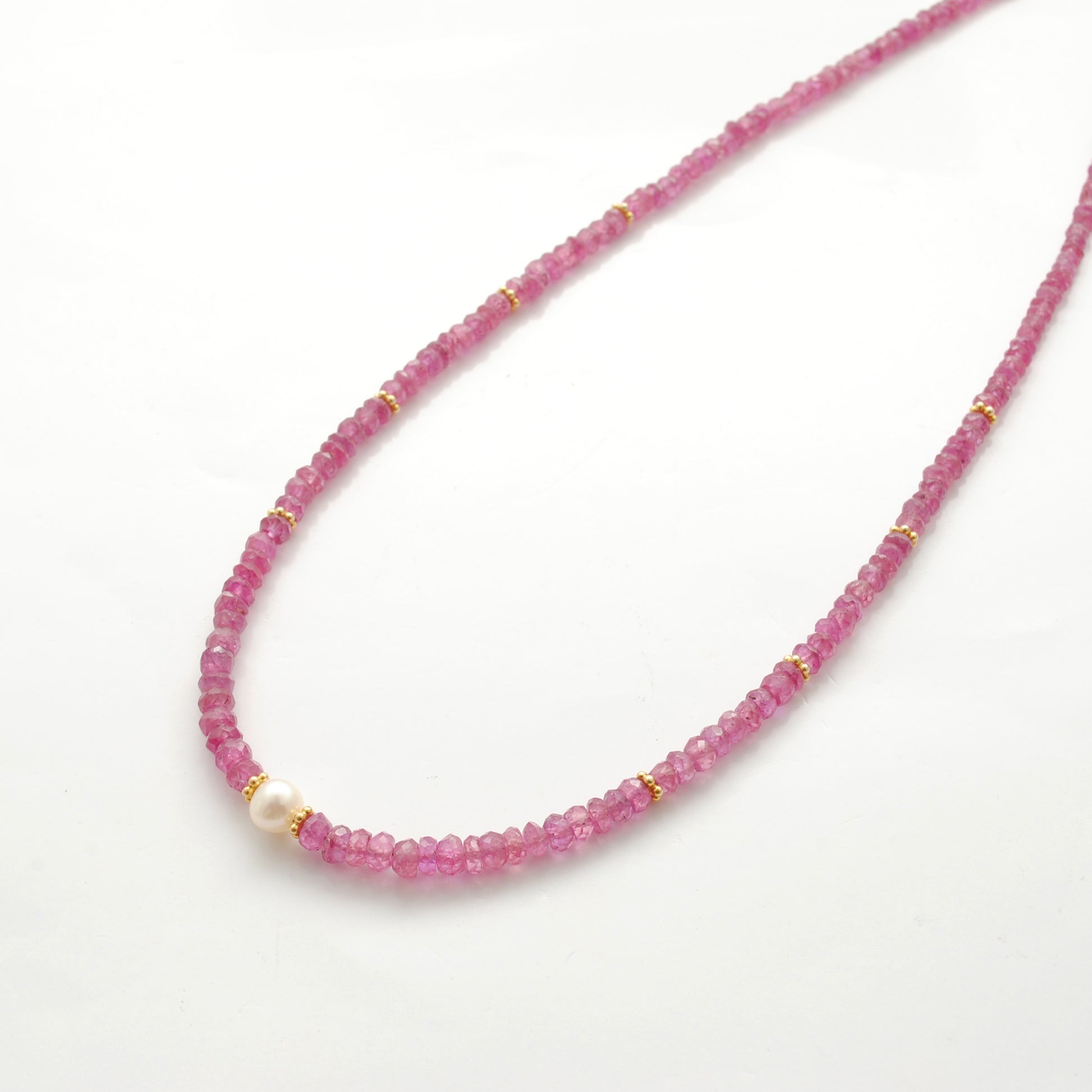 Handmade Natural Ruby Pearl Necklace Jaipur - Lifestyle View