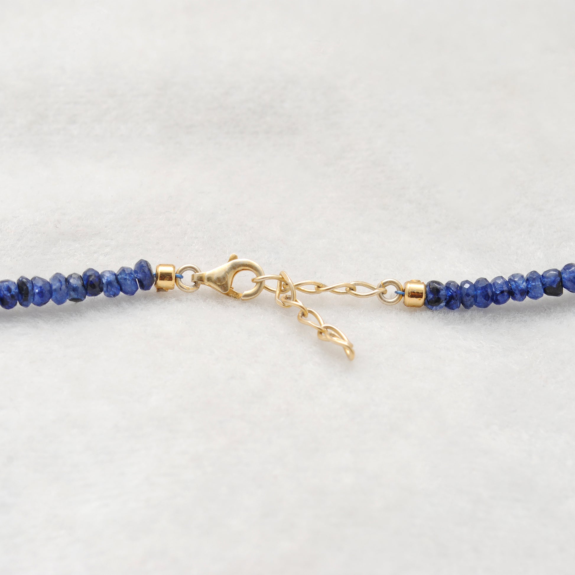 Handmade Rainbow Sapphire Beaded Necklace - Lifestyle Styled View