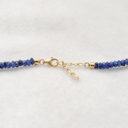 Handmade Rainbow Sapphire Beaded Necklace - Lifestyle Styled View