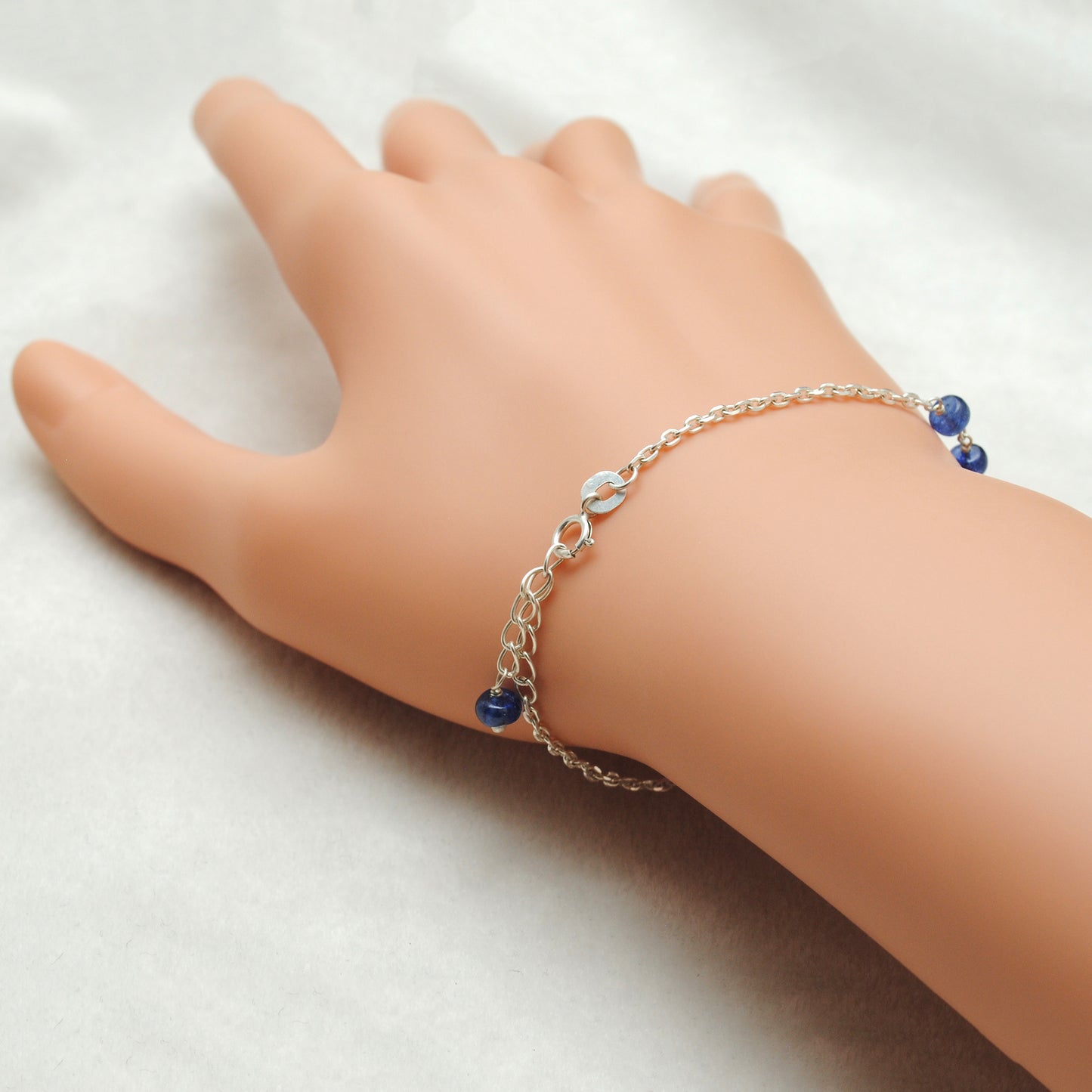 Handmade Ruby Sapphire Multi-Gemstone Bracelet - Close-Up Bead Detail
