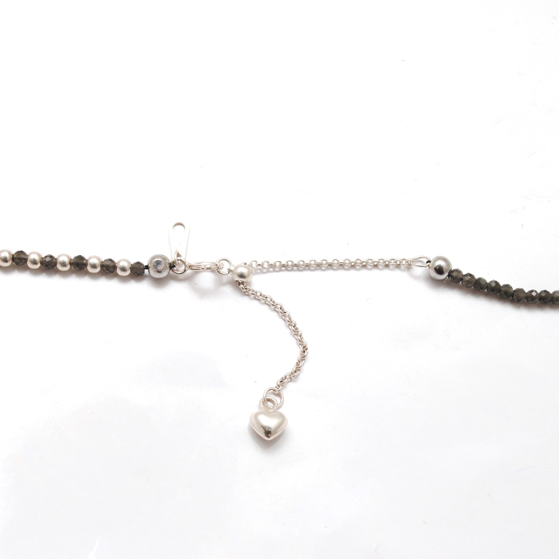 Handmade Smoky Quartz Beaded Necklace - Close-Up Faceted Bead Detail