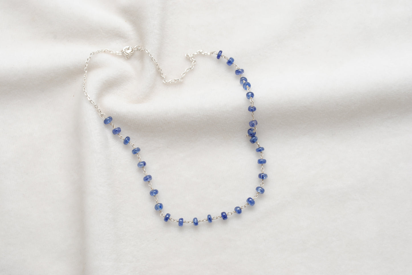 Handmade Tanzanite Beaded Necklace for Women - Close-Up Detail