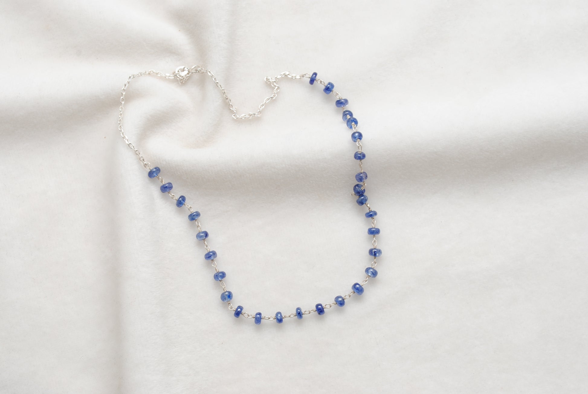 Handmade Tanzanite Beaded Necklace for Women - Close-Up Detail