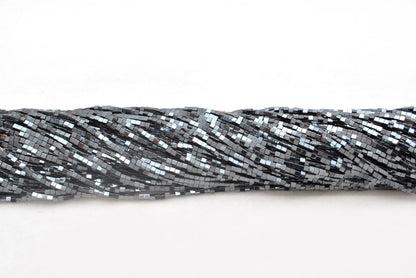 Hematite square beads for modern statement jewelry - scale reference