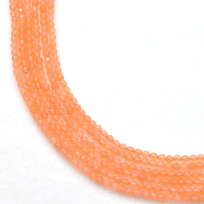 Honey quartz faceted round beads 4mm 15 inch strand - front view golden