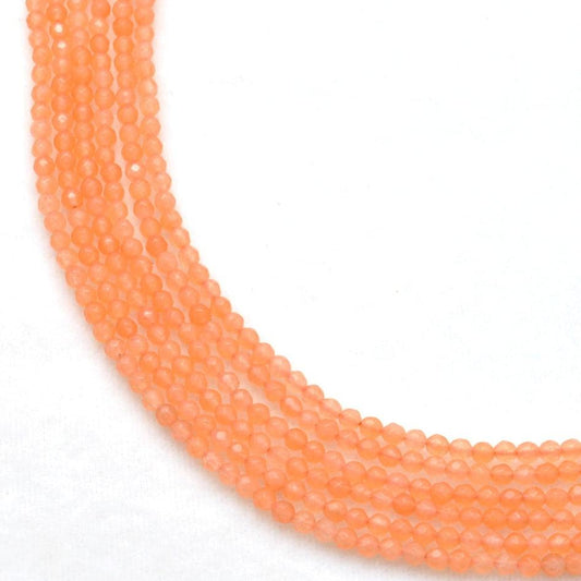 Honey quartz faceted round beads 4mm 15 inch strand - front view golden