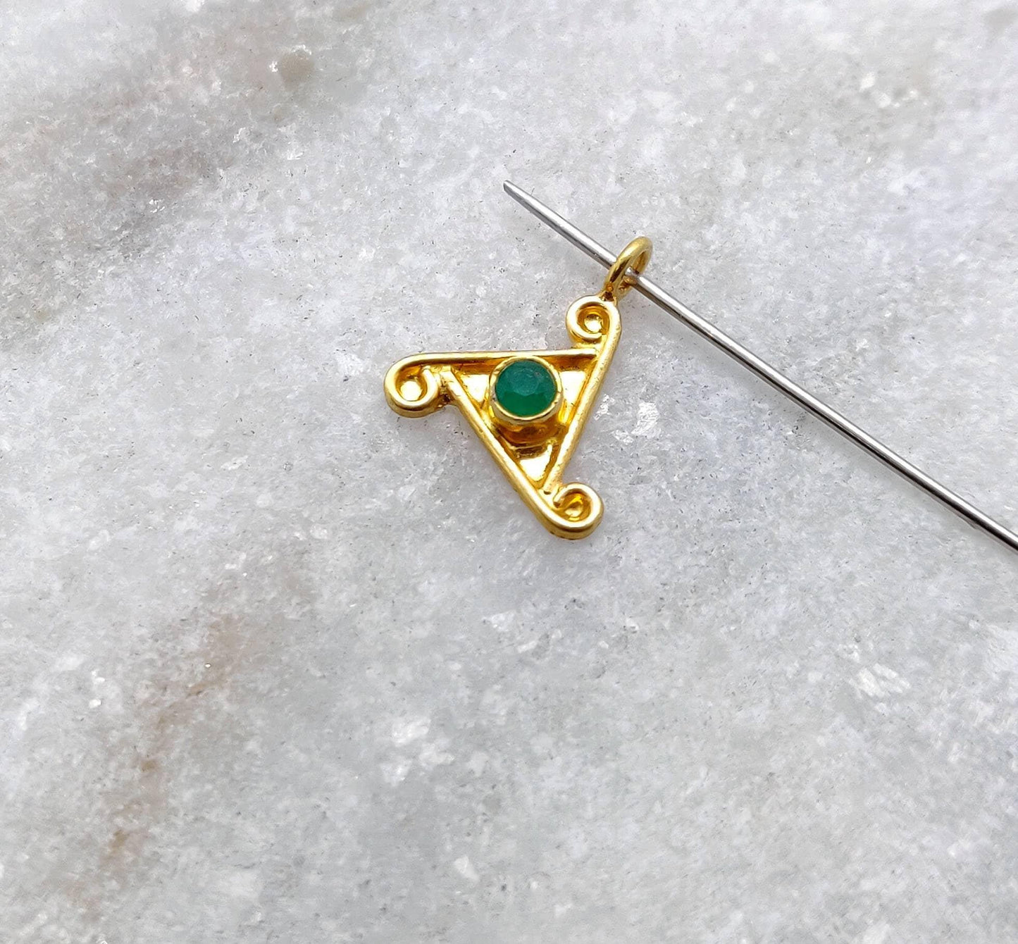 18k Yellow Gold Fancy Charm Pendant for Customized Jewelry - Kanika Creations