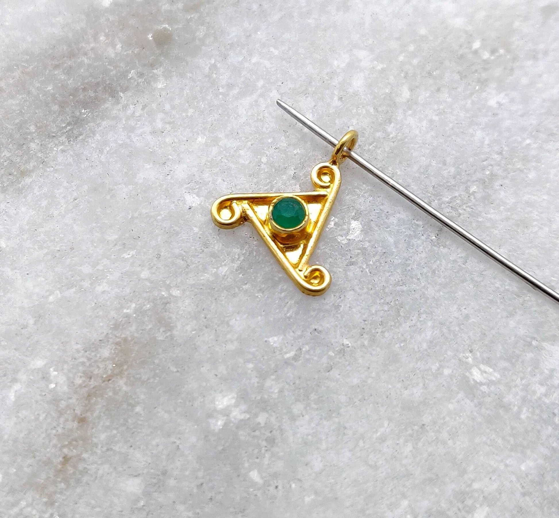 18k Yellow Gold Fancy Charm Pendant for Customized Jewelry - Kanika Creations