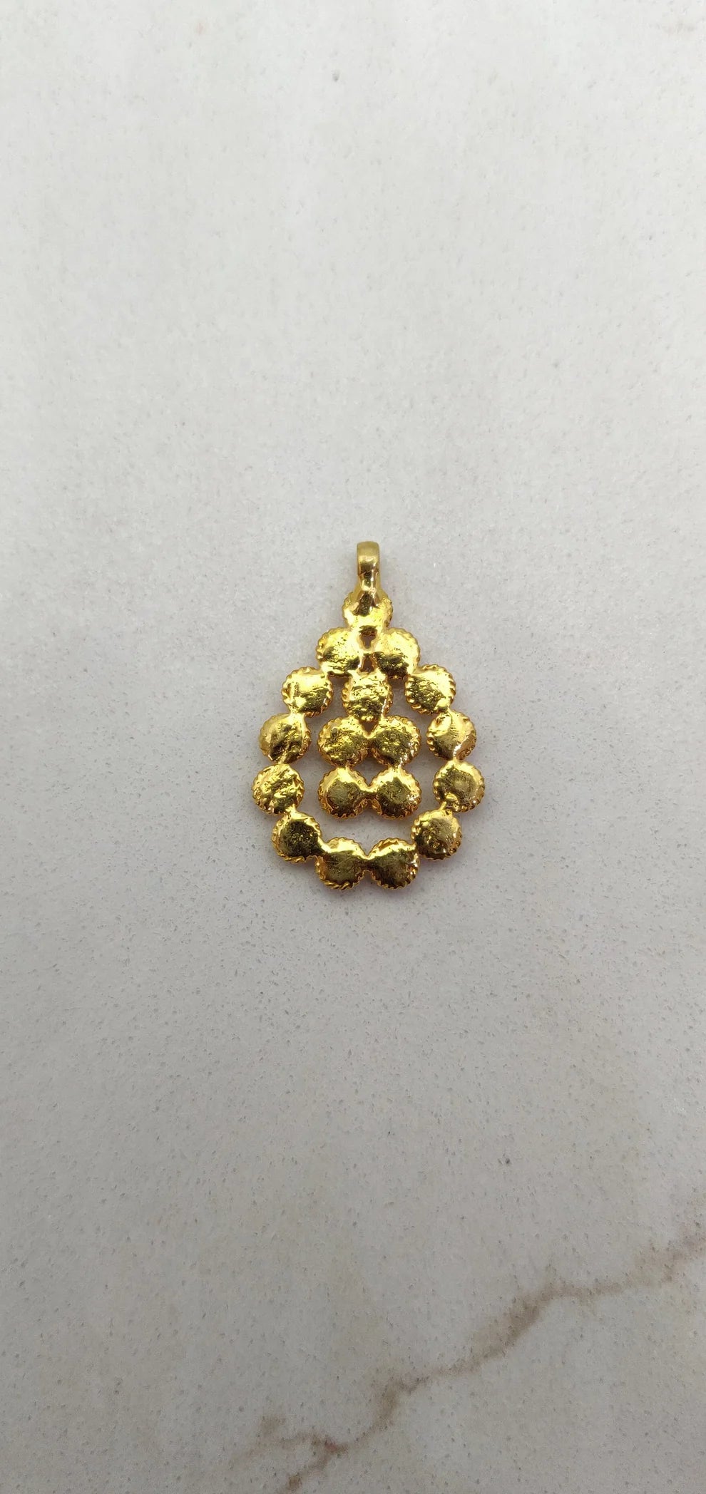 Victorian-Style 18K Solid Gold Hydro Ruby Pendant