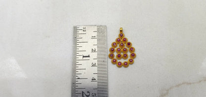 Victorian-Style 18K Solid Gold Hydro Ruby Pendant