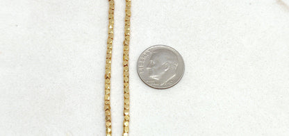 18K Solid Yellow Gold Cube Faceted Spacer Beads Sold as 6 Pcs - Kanika Creations