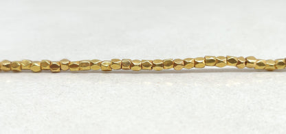 18K Solid Yellow Gold Cube Faceted Spacer Beads Sold as 6 Pcs - Kanika Creations