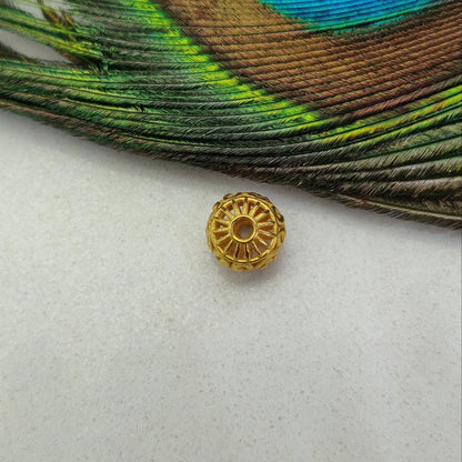 18k Solid Yellow Gold Round Spacer Ball Beads 8mm - Kanika Creations