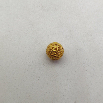 18k Solid Yellow Gold Round Spacer Ball Beads 8mm - Kanika Creations