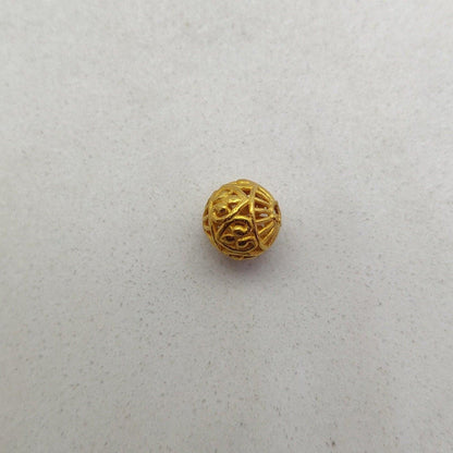 18k Solid Yellow Gold Round Spacer Ball Beads 8mm - Kanika Creations