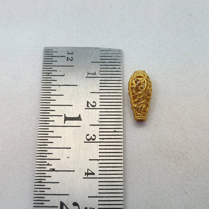 18K Solid Gold Flower Lantern Spacer Bead