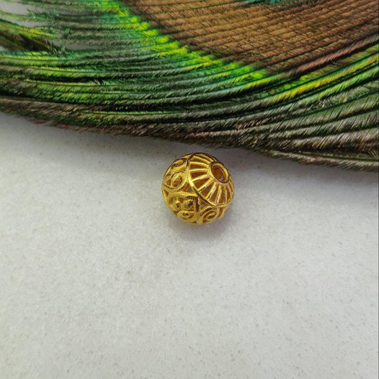 18k Solid Yellow Gold Round Spacer Ball Beads 8mm - Kanika Creations
