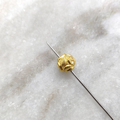 18k Solid Yellow Gold Round Spacer Beads 9x9.5mm - Kanika Creations