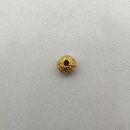 18k Solid Yellow Gold Round Spacer Beads 7x6mm - Kanika Creations