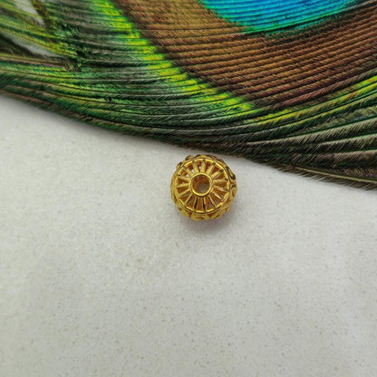 18k Solid Yellow Gold Round Spacer Ball Beads 8mm - Kanika Creations