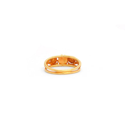 18k Solid Yellow Gold Emerald Vintage Ring 6 US - Kanika Creations