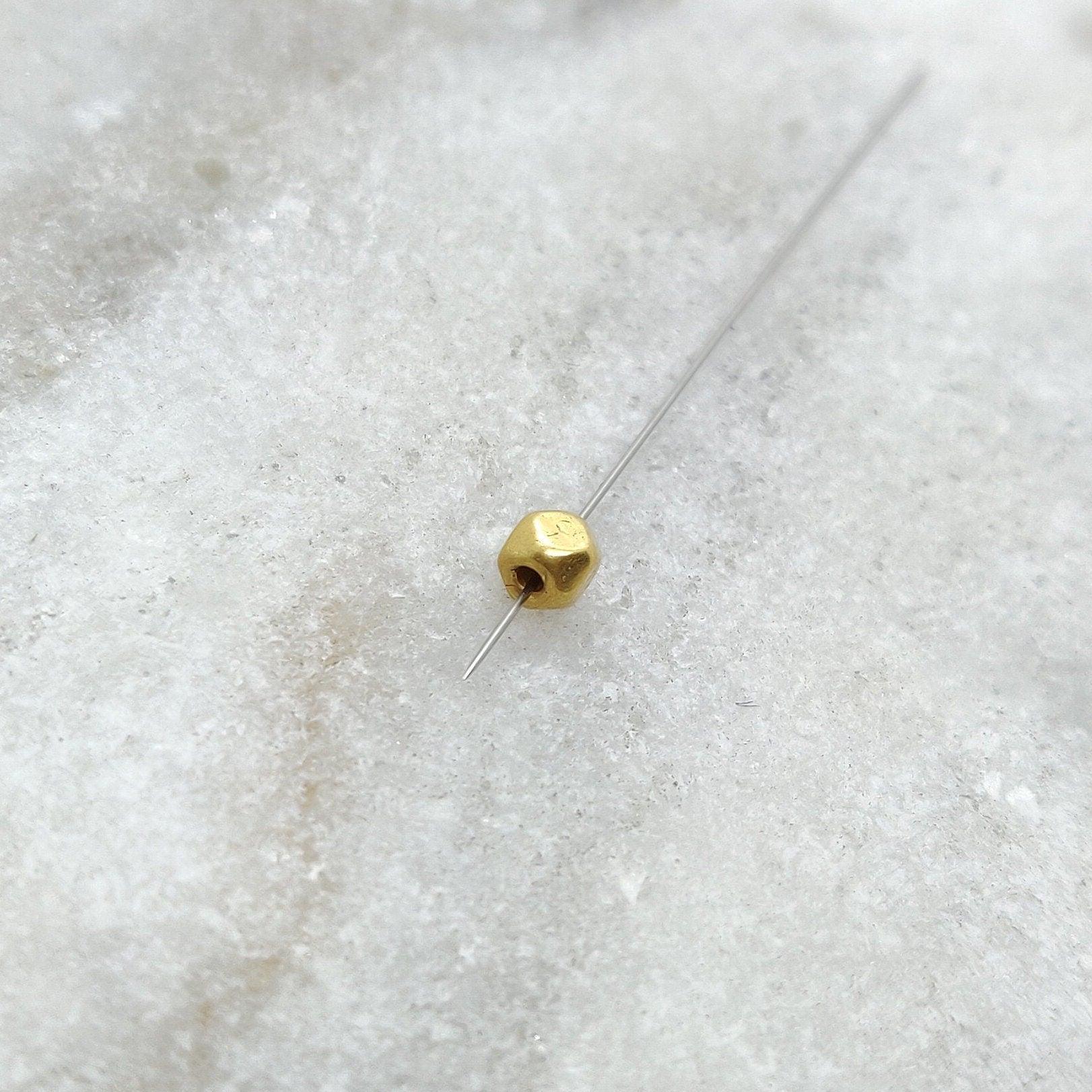 18k Yellow Gold Faceted Nugget Spacer Bead Sold as 4 pcs - Kanika Creations