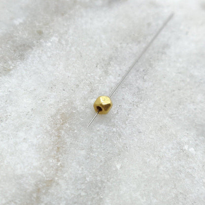 18k Yellow Gold Faceted Nugget Spacer Bead Sold as 4 pcs - Kanika Creations