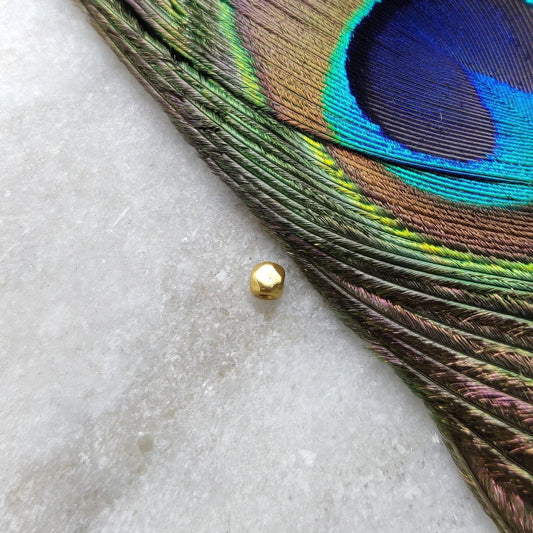 18k Yellow Gold Faceted Nugget Spacer Bead Sold as 4 pcs - Kanika Creations
