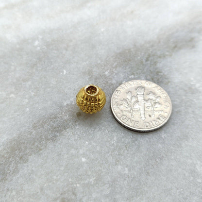 18k Yellow Gold Oval Spacer Beads 8x9mm - Kanika Creations