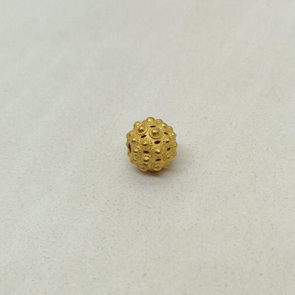 18k Yellow Gold Sphere Fancy Spiky Round Beads 10mm - Kanika Creations